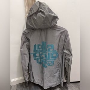 Lollapalooza grey rain jacket